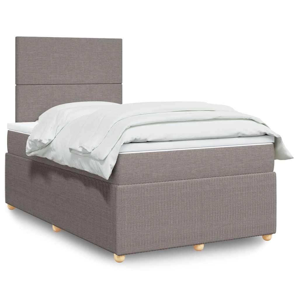 JUNG Vida Boxspringbett mit Matratze Taupe 120x190 cm Stoff