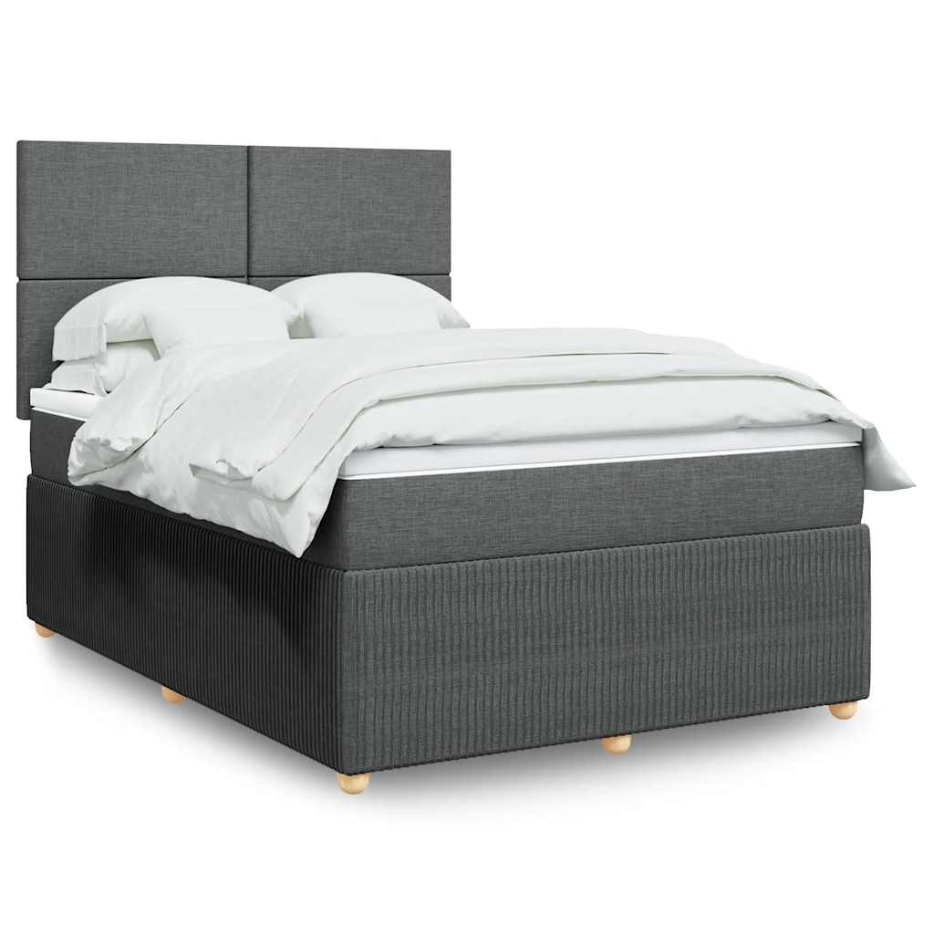 JUNG Vida Boxspringbett mit Matratze Dunkelgrau 160x200 cm Stoff