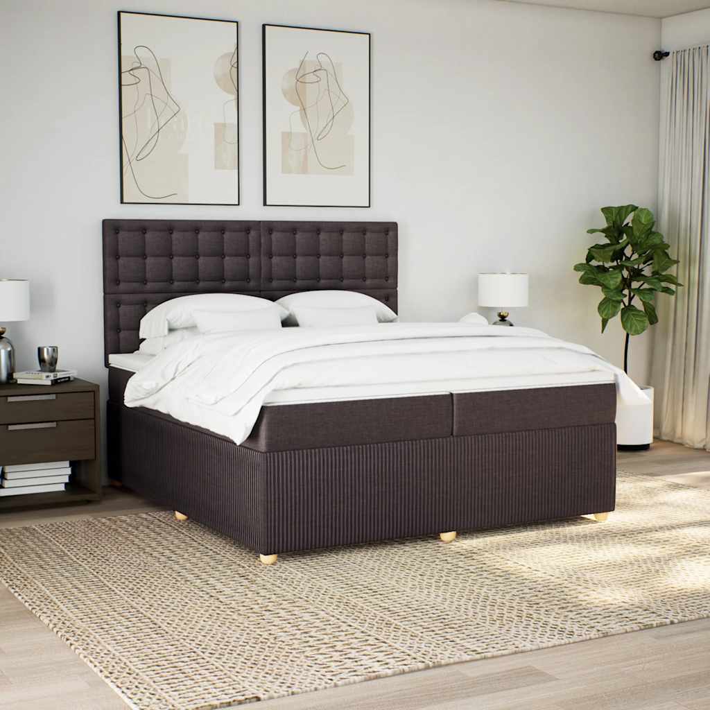 JUNG Vida Boxspringbett mit Matratze Dunkelbraun 200x200 cm Stoff