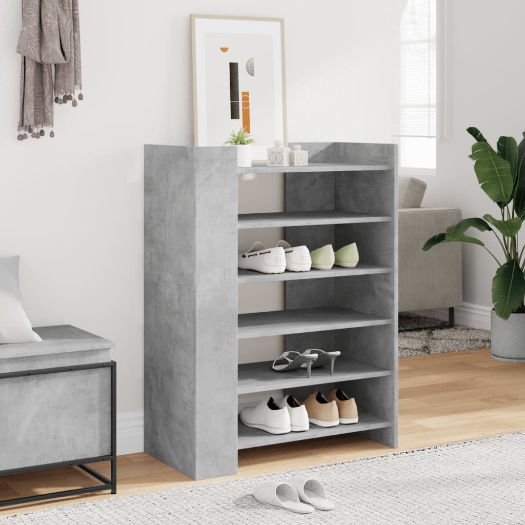 JUNG Vida Schuhschrank Betongrau 74,5x37,5x100 cm Holzwerkstoff