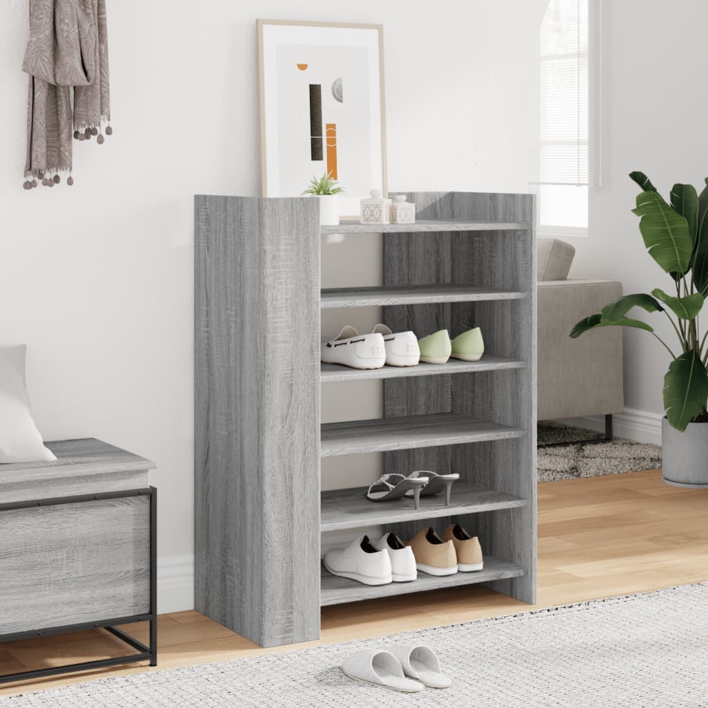 JUNG Vida Schuhschrank Grau Sonoma 74,5x37,5x100 cm Holzwerkstoff