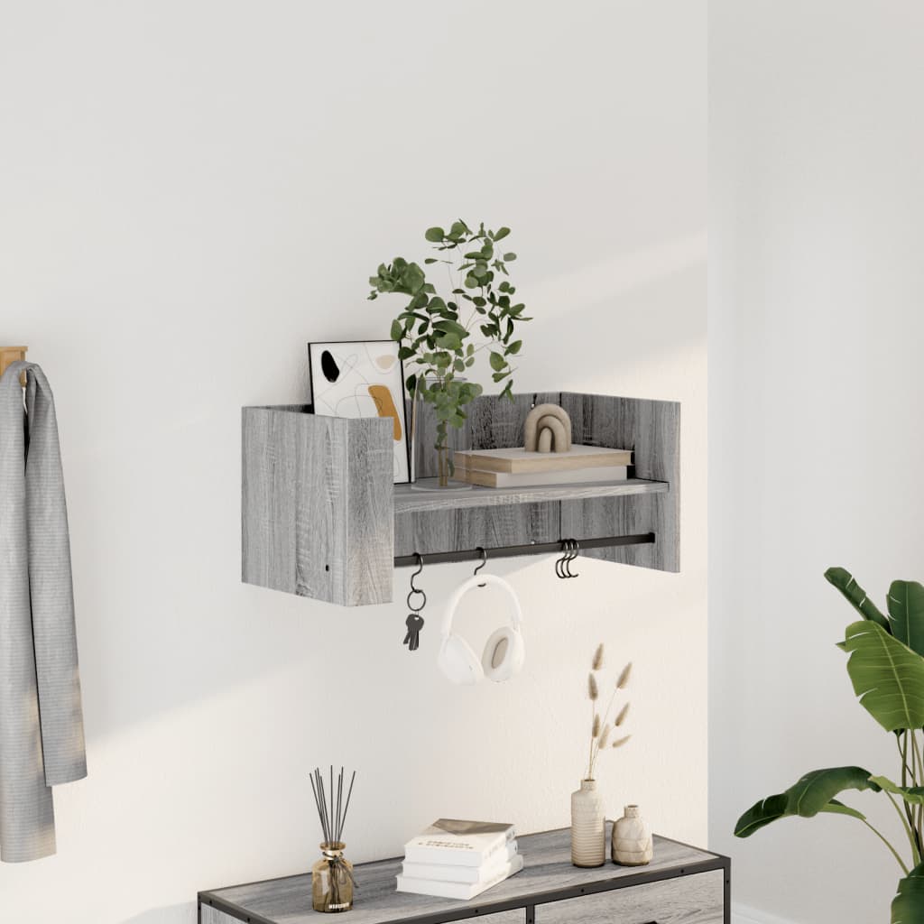 JUNG Vida Wandregal Grau Sonoma 70,5x35x30,5 cm Holzwerkstoff