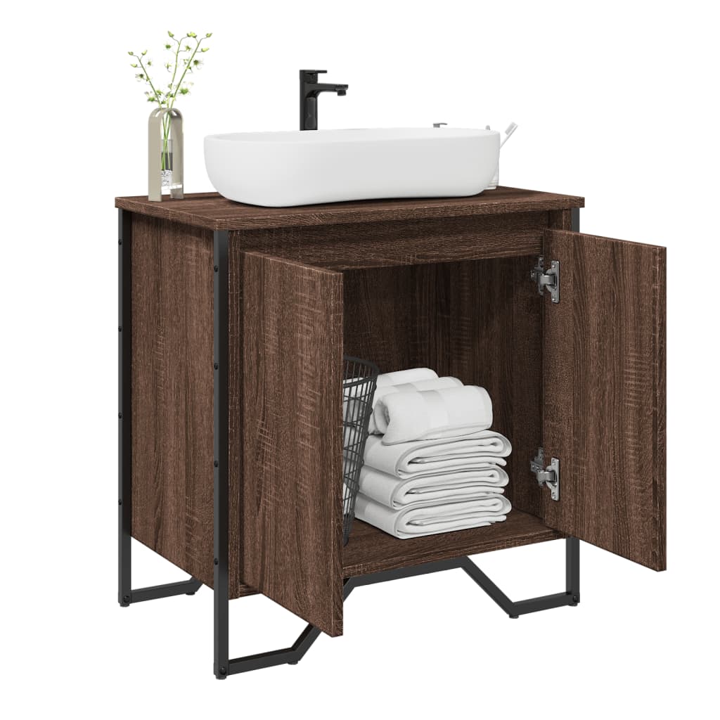 JUNG Vida Waschbeckenunterschrank Braun Eichen-Optik 60x35x60 cm