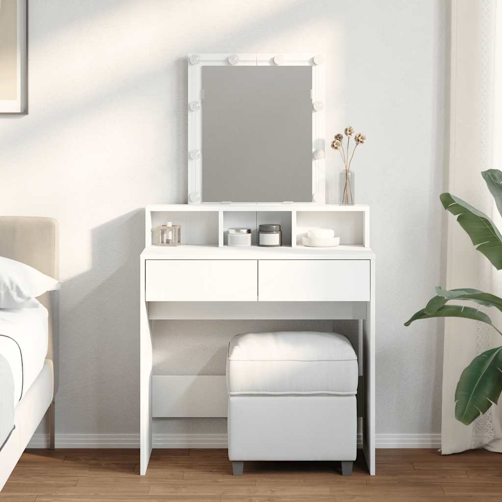 JUNG Vida Schminktisch mit LED-Beleuchtung Weiß 80x41x144,5 cm