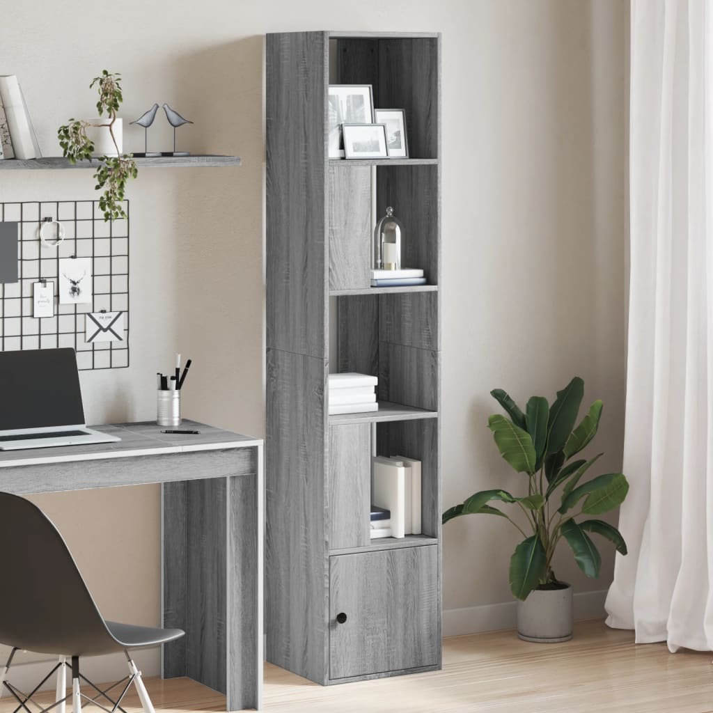 JUNG Vida Bücherregal Grau Sonoma 40x36x189 cm Holzwerkstoff