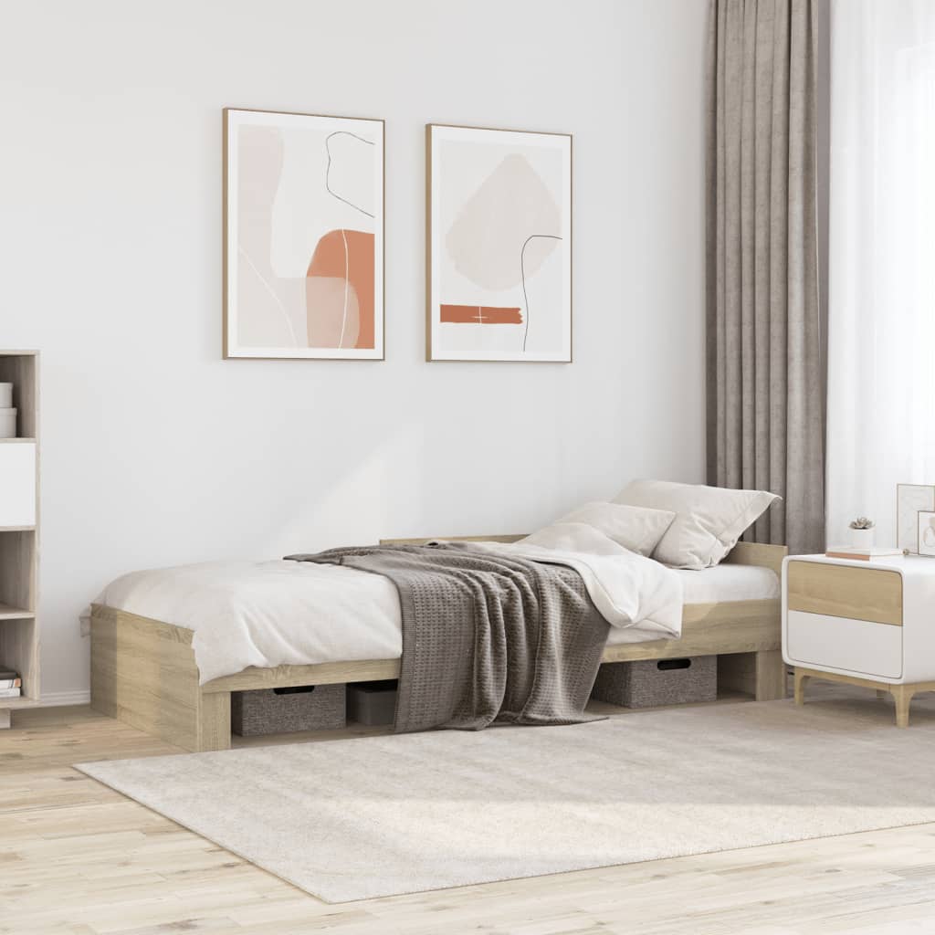 JUNG Vida Bettgestell ohne Matratze Sonoma-Eiche 90x190 cm Holzwerkstoff