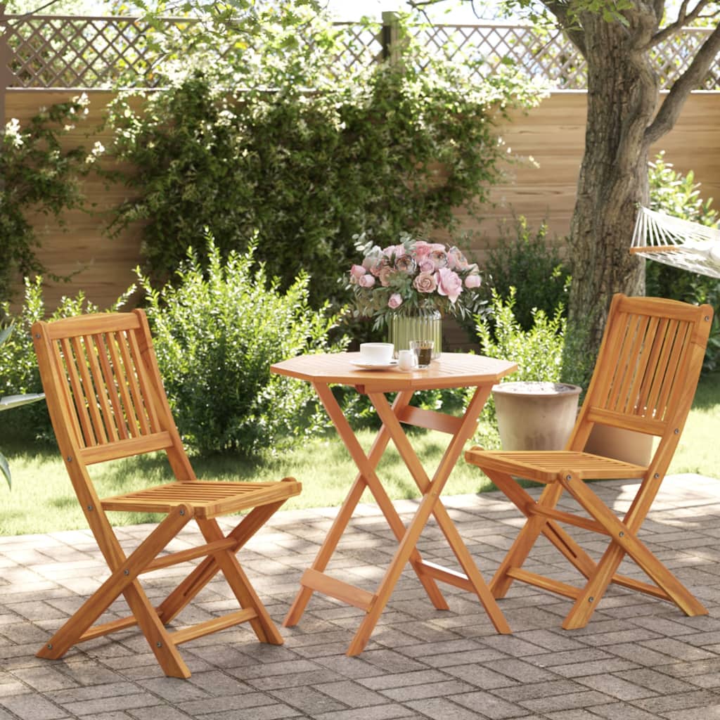JUNG Vida 3-tlg. Bistro-Set Klappbar Massivholz Akazie