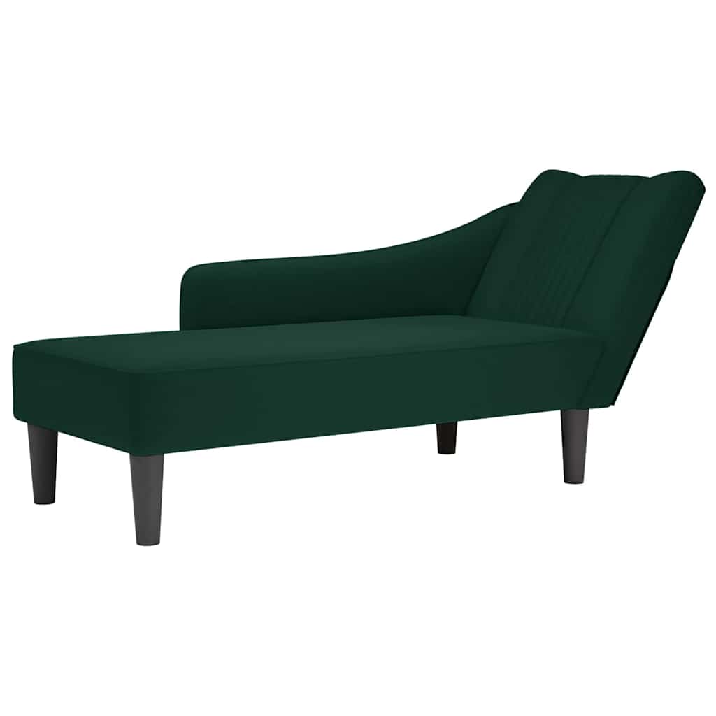 JUNG Vida Chaiselongue mit Rechter Armlehne Dunkelgrün Samt