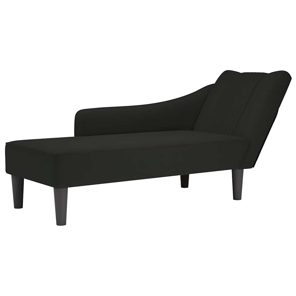 JUNG Vida Chaiselongue mit Rechter Armlehne Schwarz Samt