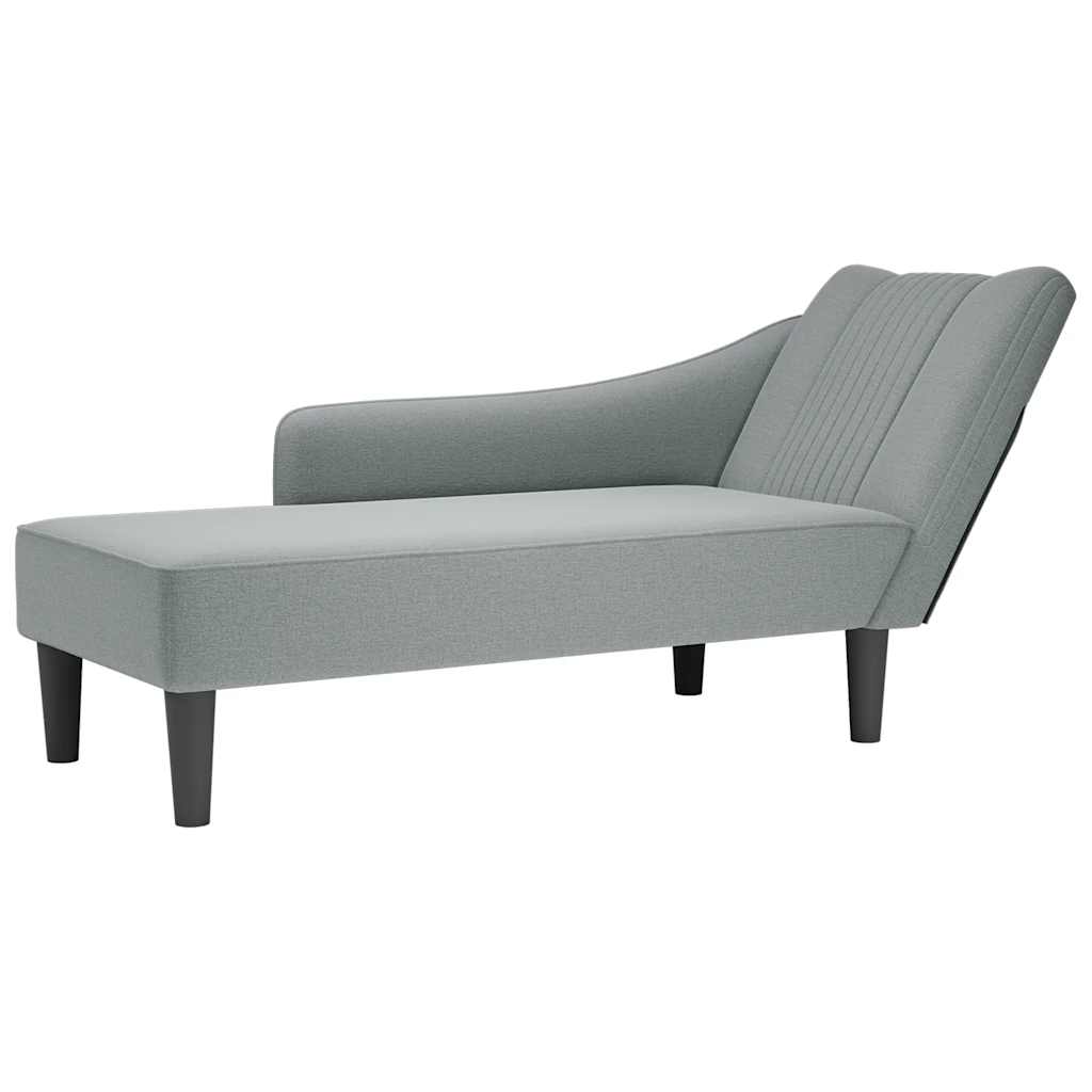 JUNG Vida Chaiselongue mit Rechter Armlehne Hellgrau Stoff