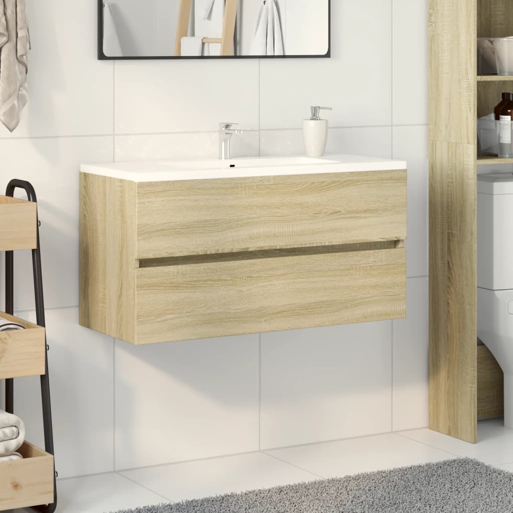 JUNG Vida Waschbeckenunterschrank Sonoma-Eiche 90x38,5x45cm Holzwerkstoff
