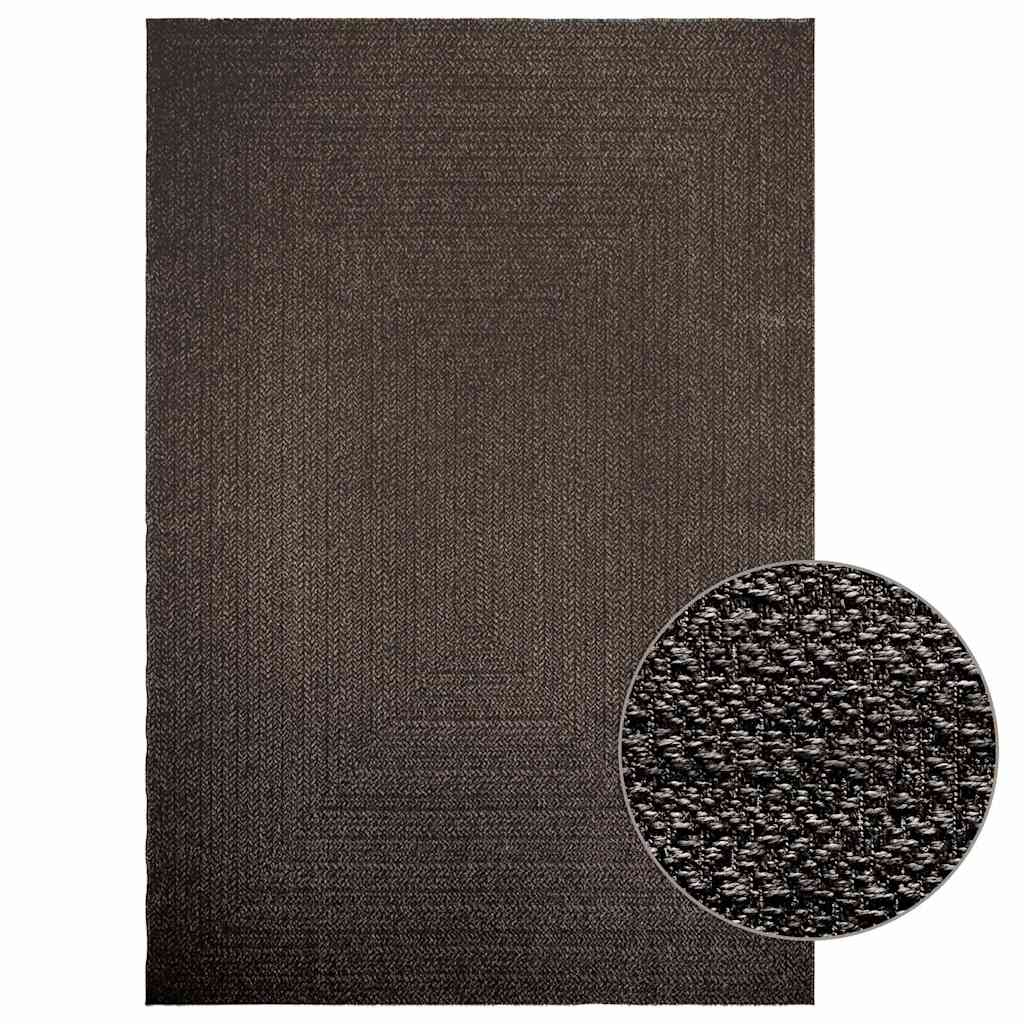 JUNG Vida Teppich ZIZUR Anthrazit 200x290cm Jute-Optik Indoor und Outdoor