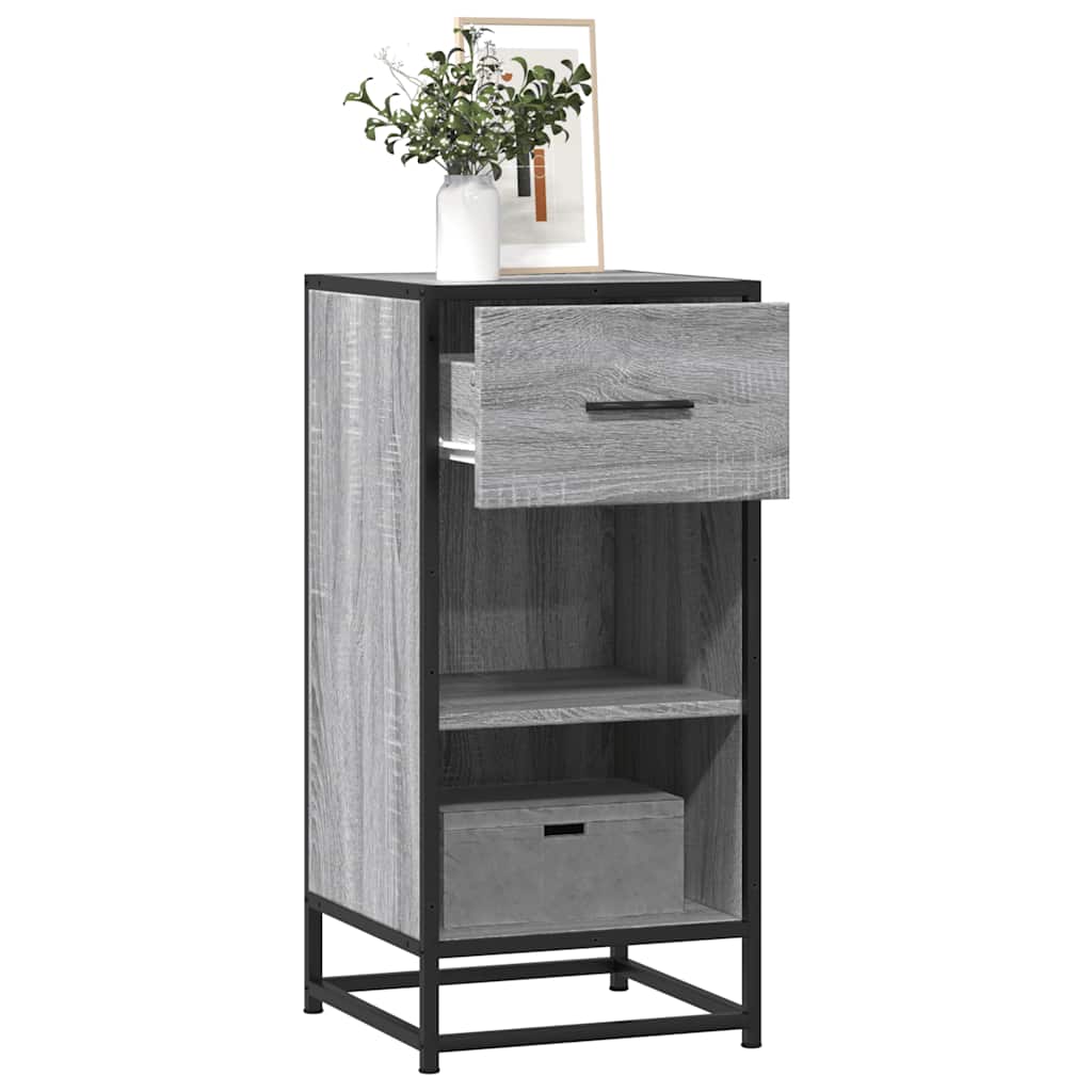 JUNG Vida Sideboard Grau Sonoma 35,5x35x76 cm Holzwerkstoff und Metall