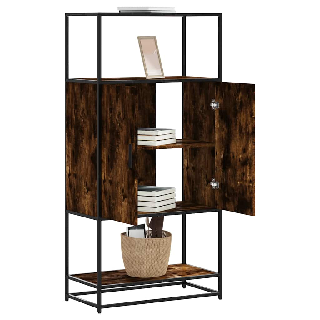 JUNG Vida Highboard Räuchereiche 68x35x139 cm Holzwerkstoff und Metall