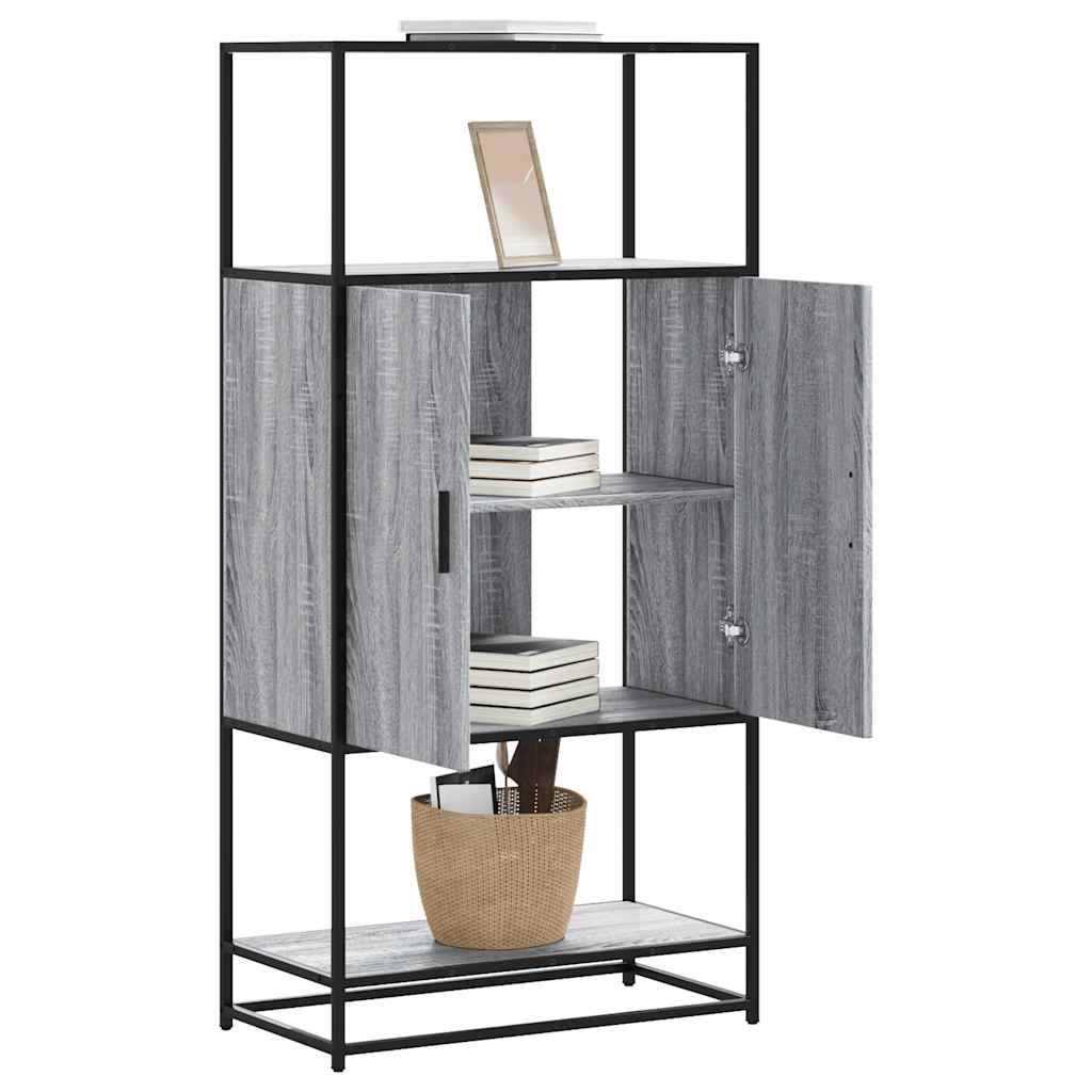 JUNG Vida Highboard Grau Sonoma 68x35x139 cm Holzwerkstoff und Metall