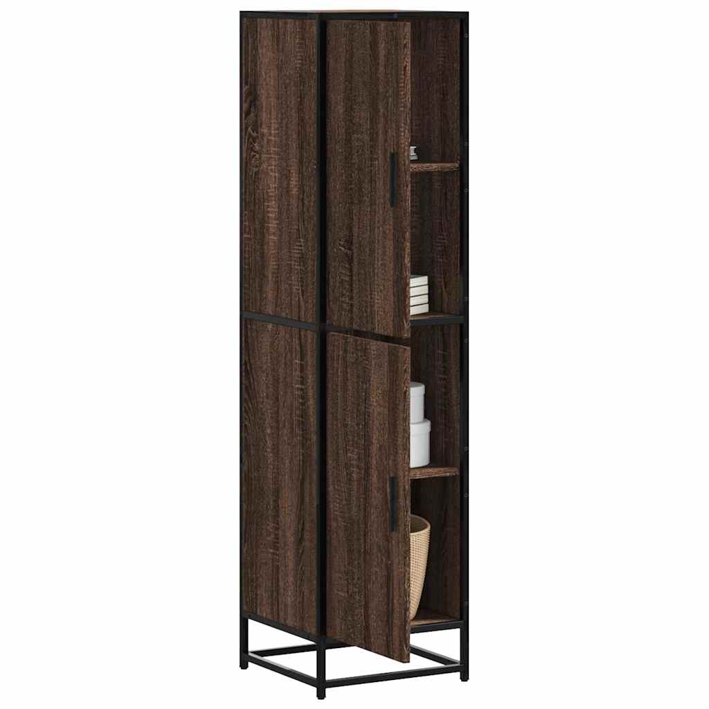 JUNG Vida Highboard Braun Eichen-Optik 35,5x35x139cm Holzwerkstoff Metall