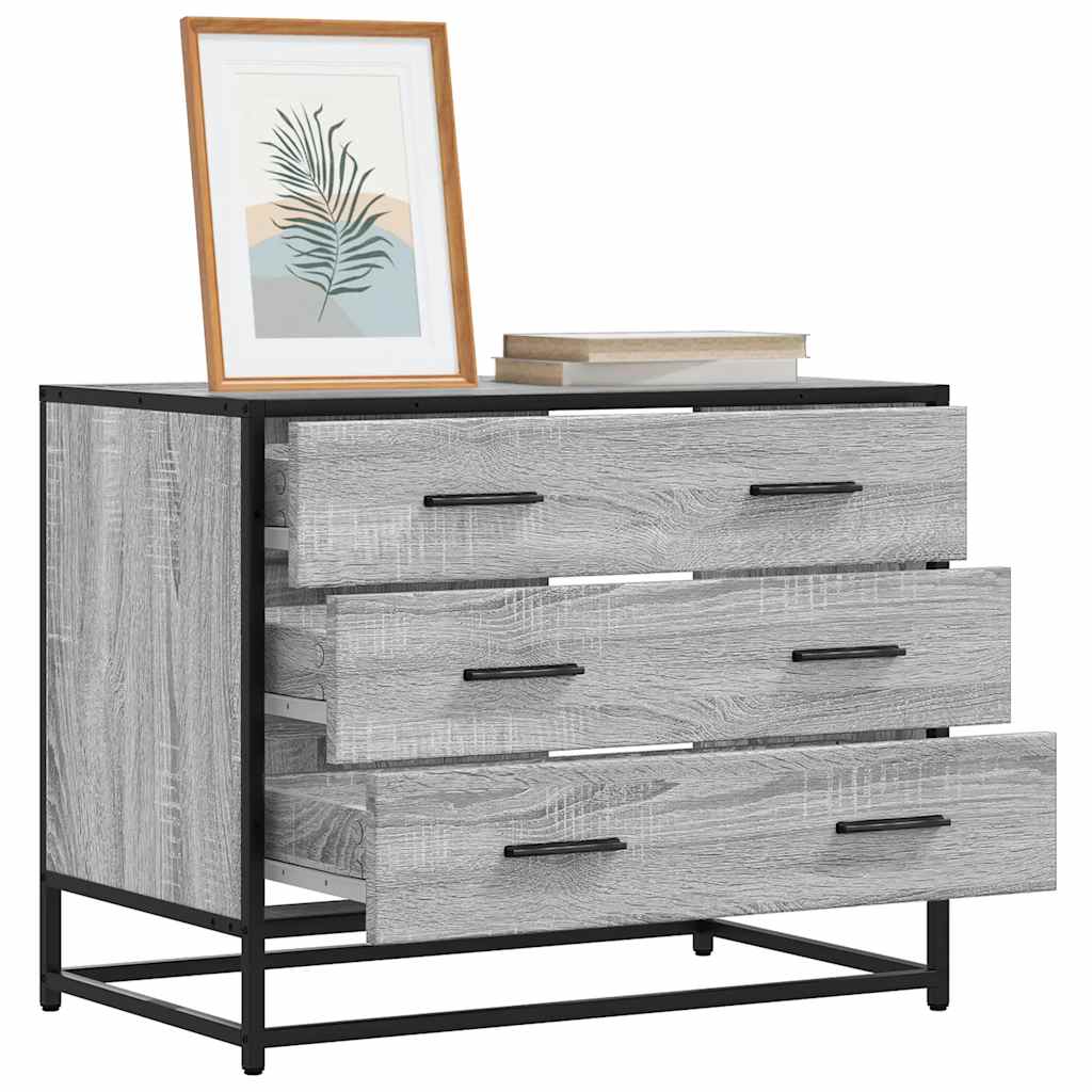 JUNG Vida Schubladenschrank Grau Sonoma 70x41x56 cm Holzwerkstoff