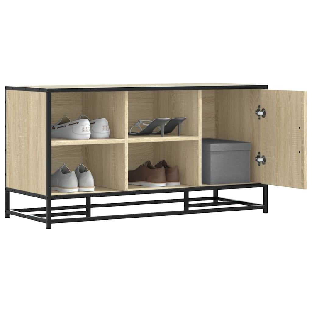 JUNG Vida Schuhbank Sonoma-Eiche 100x40x53,5 cm Holzwerkstoff und Metall