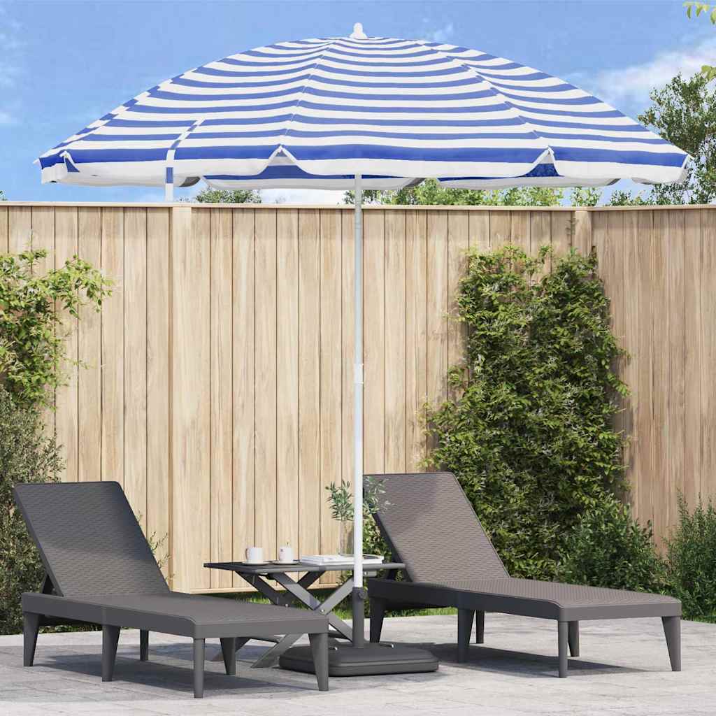 JUNG Vida Strandparasol Blau und Weiß 263 x 263 x 272 cm