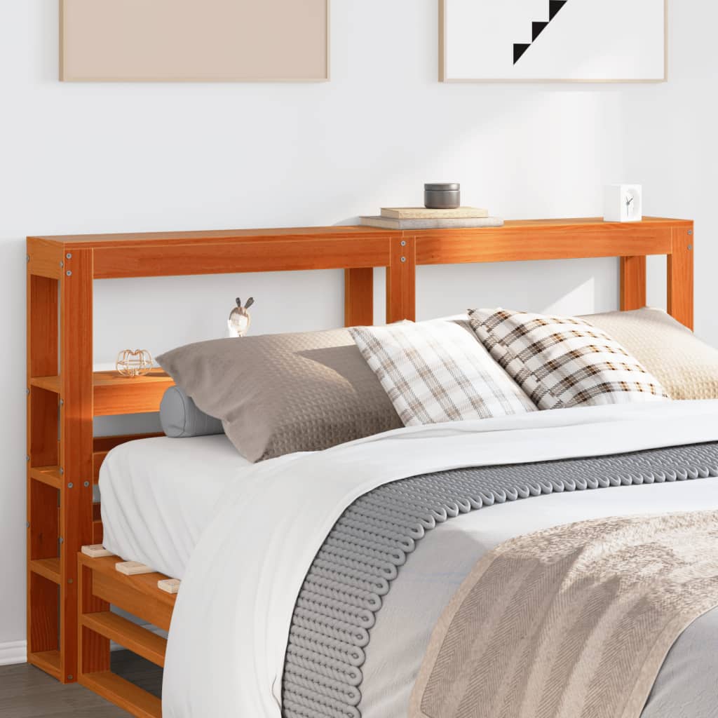 JUNG Vida Kopfteil mit Ablagen Wachsbraun 120 cm Massivholz Kiefer
