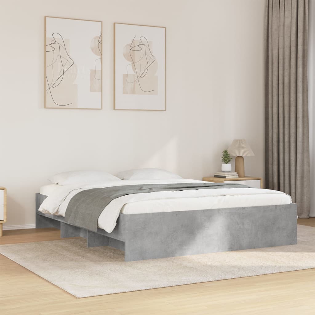 JUNG Vida Bettgestell Betongrau 150x200 cm Holzwerkstoff