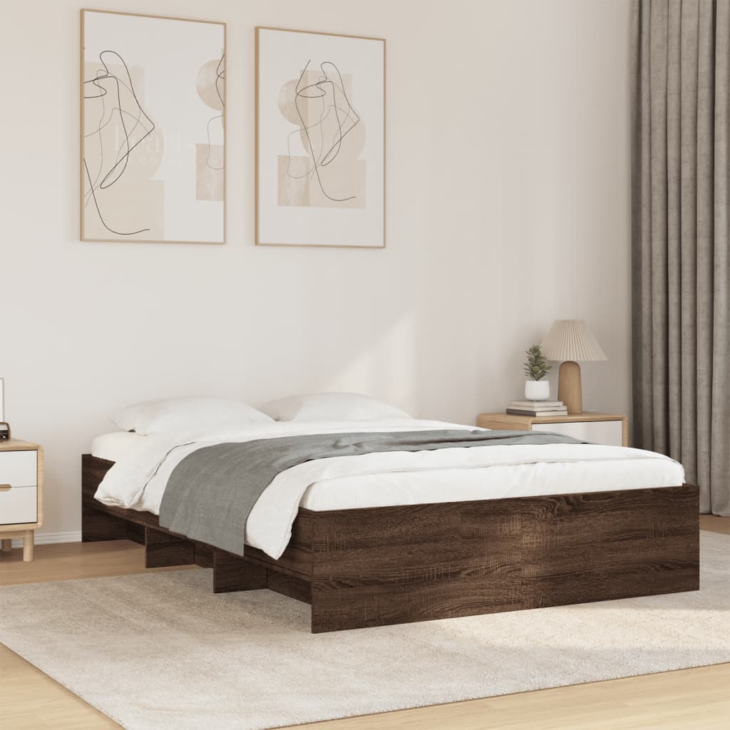 JUNG Vida Bettgestell ohne Matratze Braun Eiche 140x200 cm Holzwerkstoff