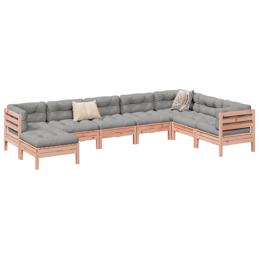 JUNG Vida 8-tlg. Garten-Sofagarnitur mit Kissen Massivholz Douglasie
