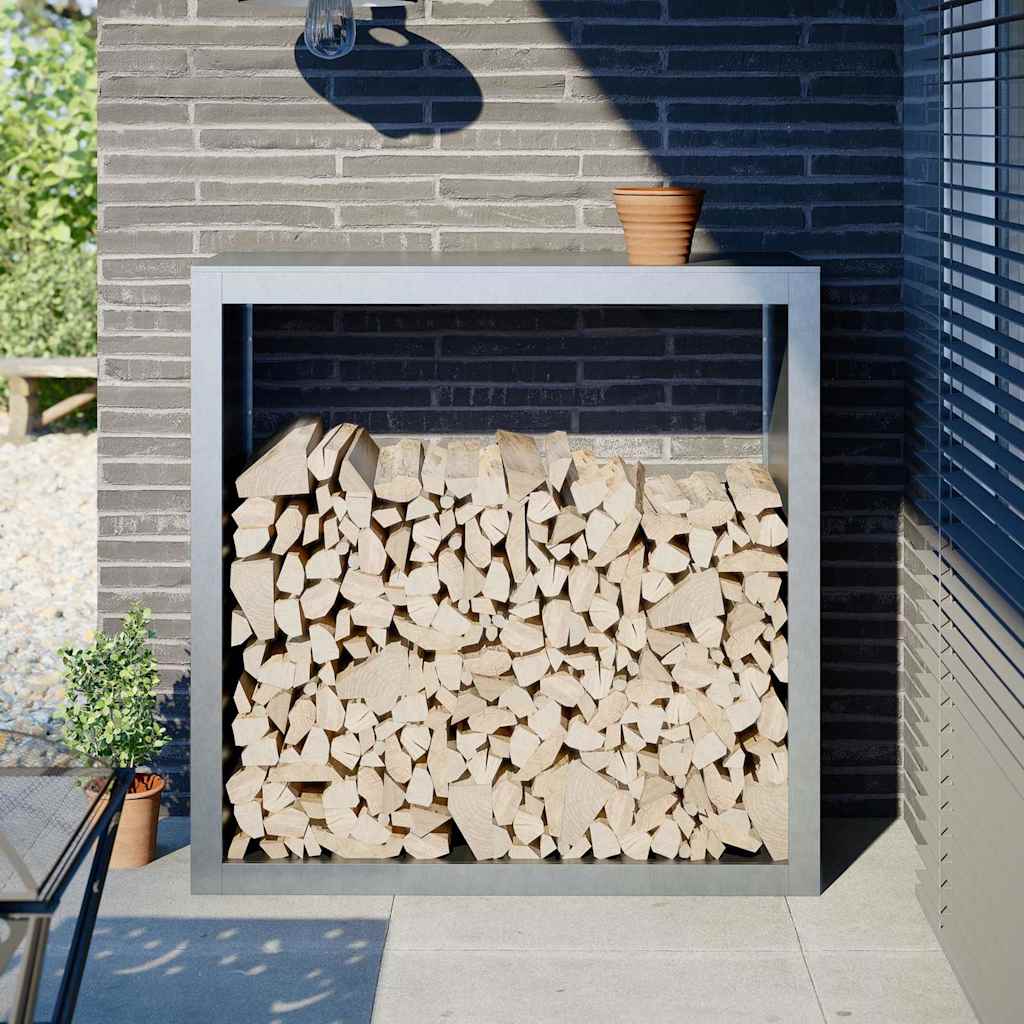 JUNG Vida Brennholzregal 100x40x100 cm Verzinkter Stahl