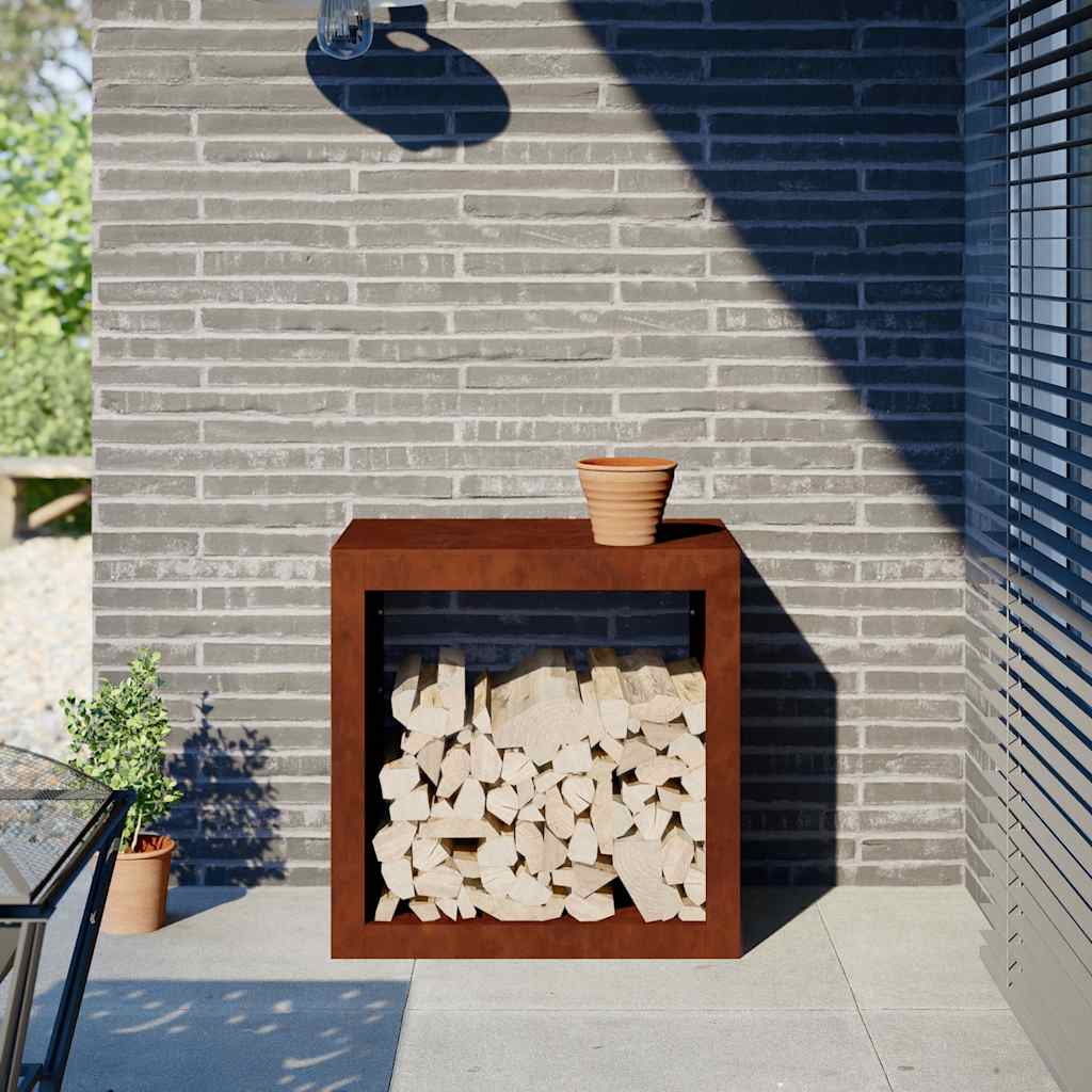 JUNG Vida Brennholzregal 60x40x60 cm Wetterfester Stahl