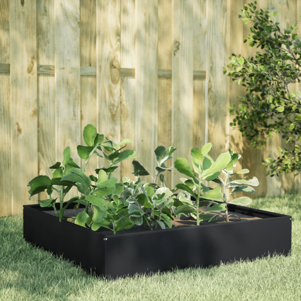 JUNG Vida Hochbeet Schwarz 100x100x33,5 cm Stahl