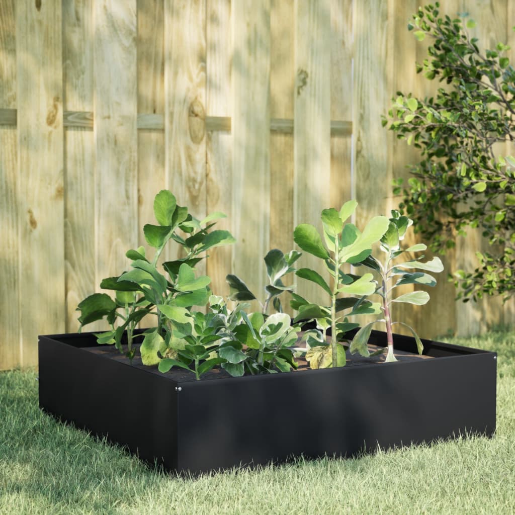 JUNG Vida Hochbeet Schwarz 100x100x25 cm Stahl
