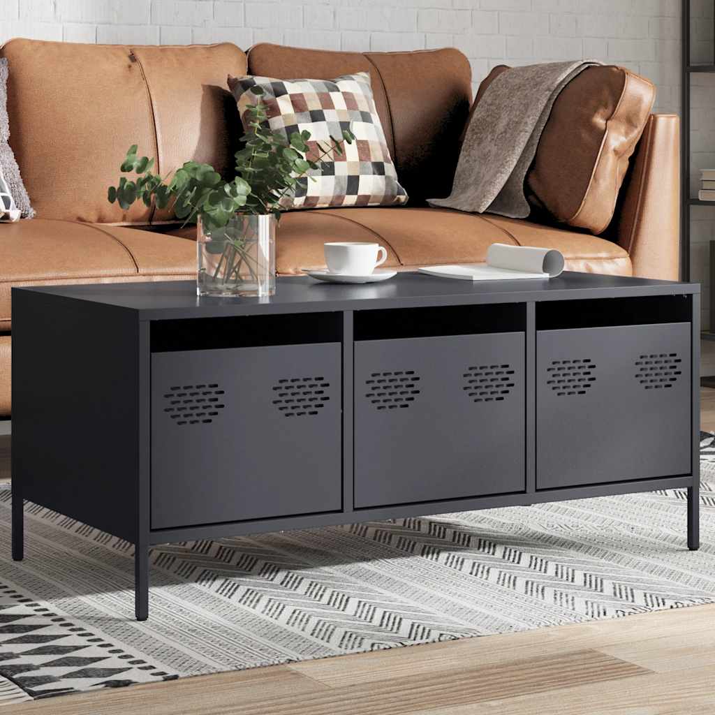 JUNG Vida Couchtisch Anthrazit 101,5x50x43,5 cm Kaltgewalzter Stahl