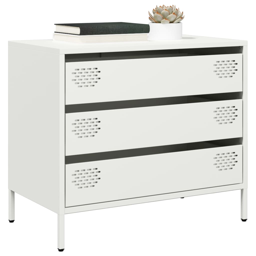 JUNG Vida Sideboard Weiß 68x39x58,5 cm Kaltgewalzter Stahl