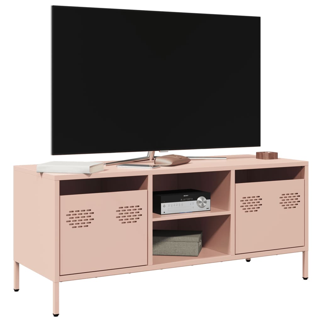 JUNG Vida TV-Schrank Rosa 101,5x39x43,5 cm Kaltgewalzter Stahl