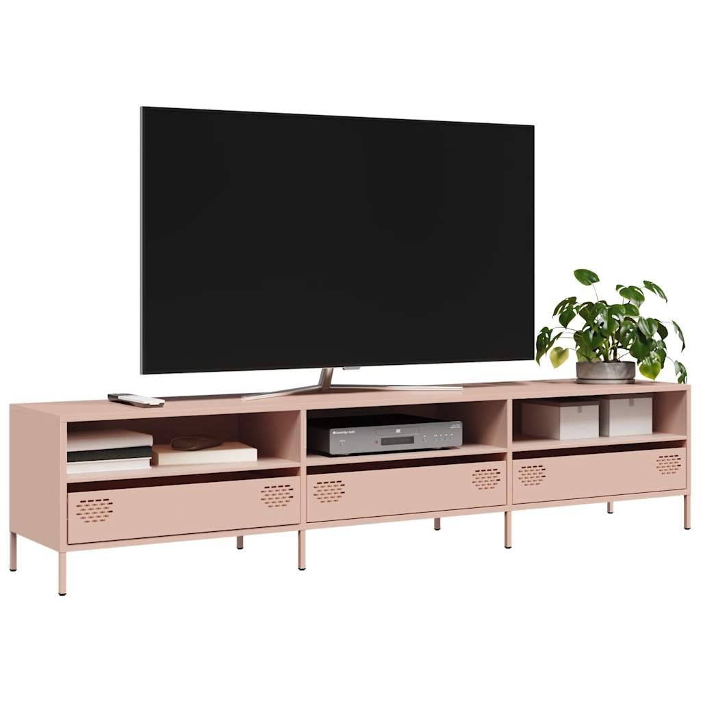 JUNG Vida TV-Schrank Rosa 202x39x43,5 cm Kaltgewalzter Stahl