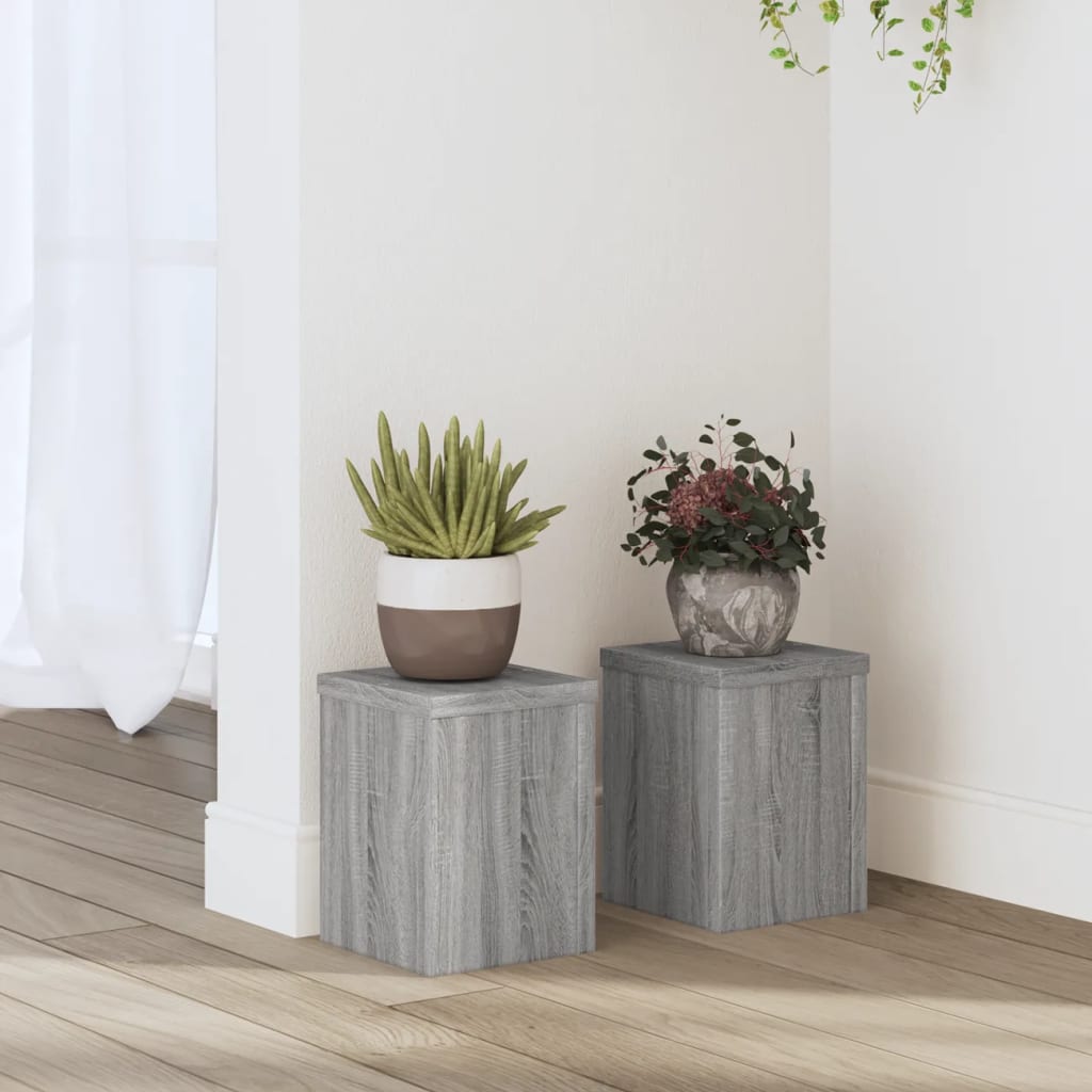 JUNG Vida Pflanzenständer 2 Stk. Grau Sonoma 15x15x20 cm Holzwerkstoff