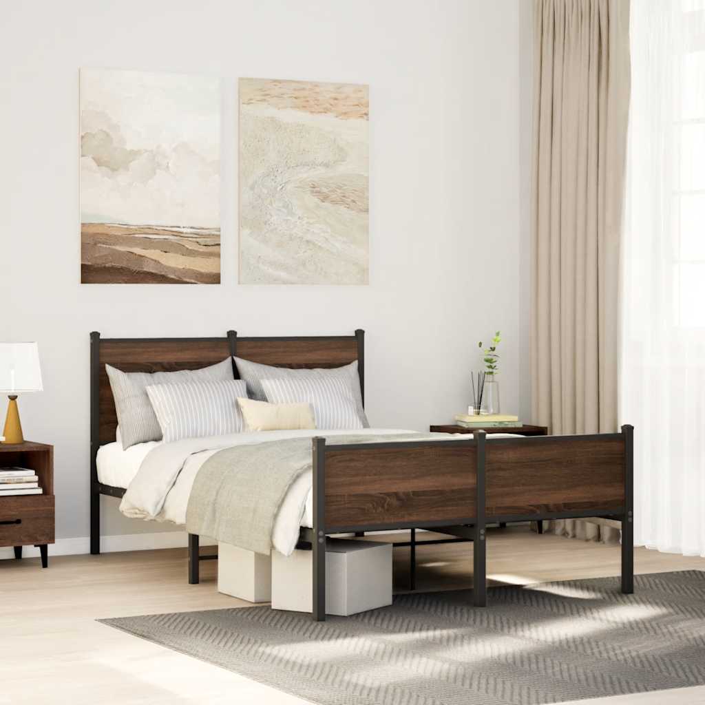 JUNG Vida Metallbett ohne Matratze Eichen-Optik 120x190 cm