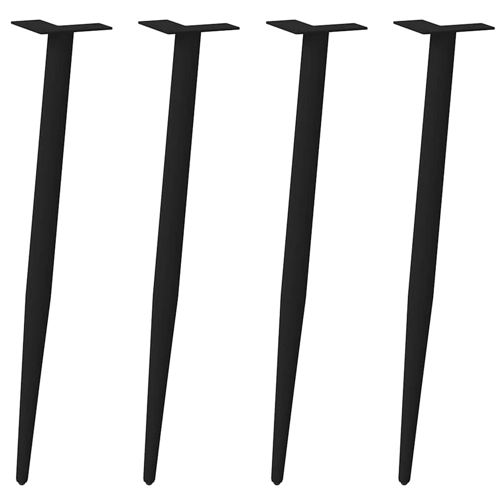JUNG Vida Konsolentischbeine Konische Form 4 Stk. Schwarz 72-73 cm Stahl
