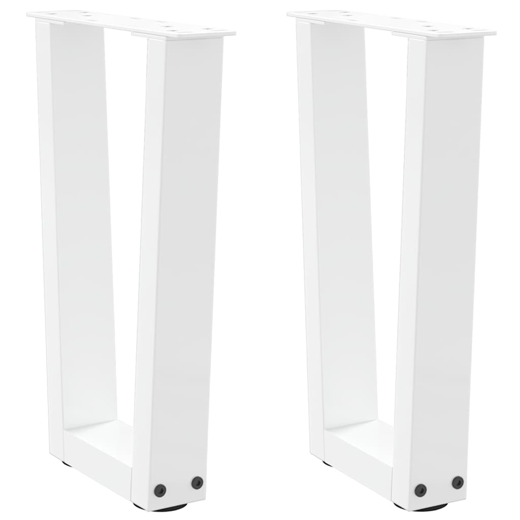 JUNG Vida Couchtischbeine V-Form 2 Stück Weiß 28x(42-43,3) cm Stahl
