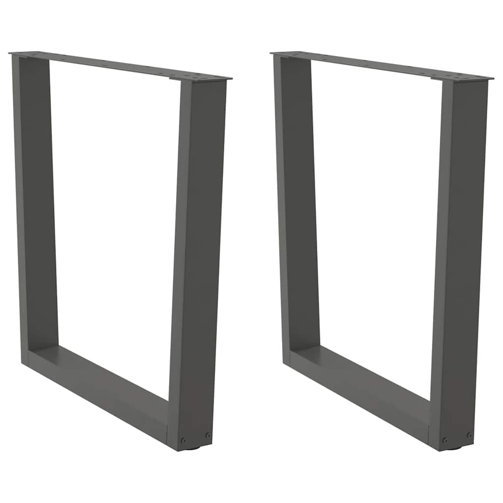 JUNG Vida Esstisch Beine V-Form 2 Stück Anthrazit 80x(72-73,3) cm Stahl