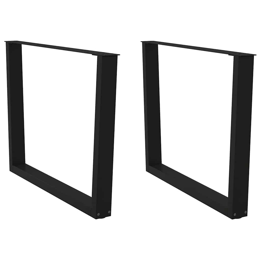 JUNG Vida Esstisch Beine V-Form 2 Stück Schwarz 100x(72-73,3) cm Stahl