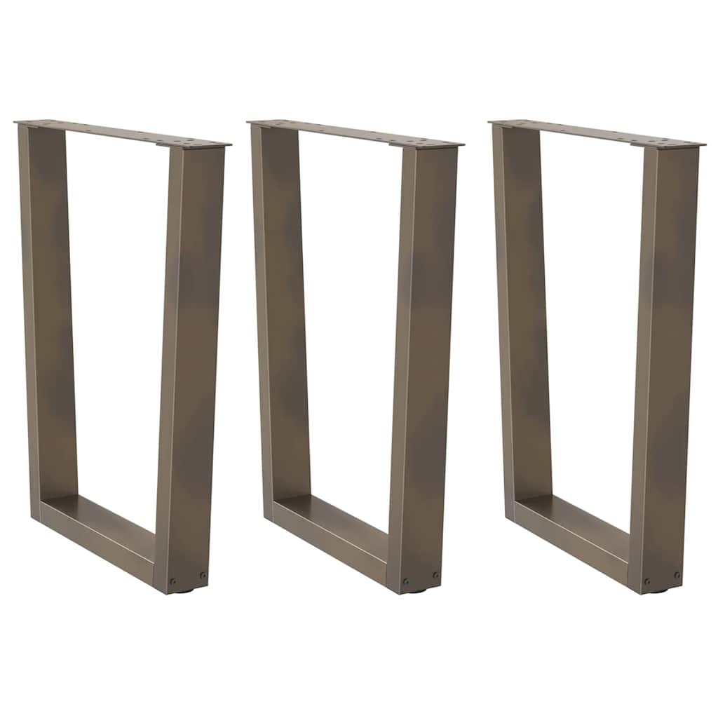JUNG Vida Esstischbeine V-Form 3 Stück Naturstahl 70x(72-73,3) cm Stahl
