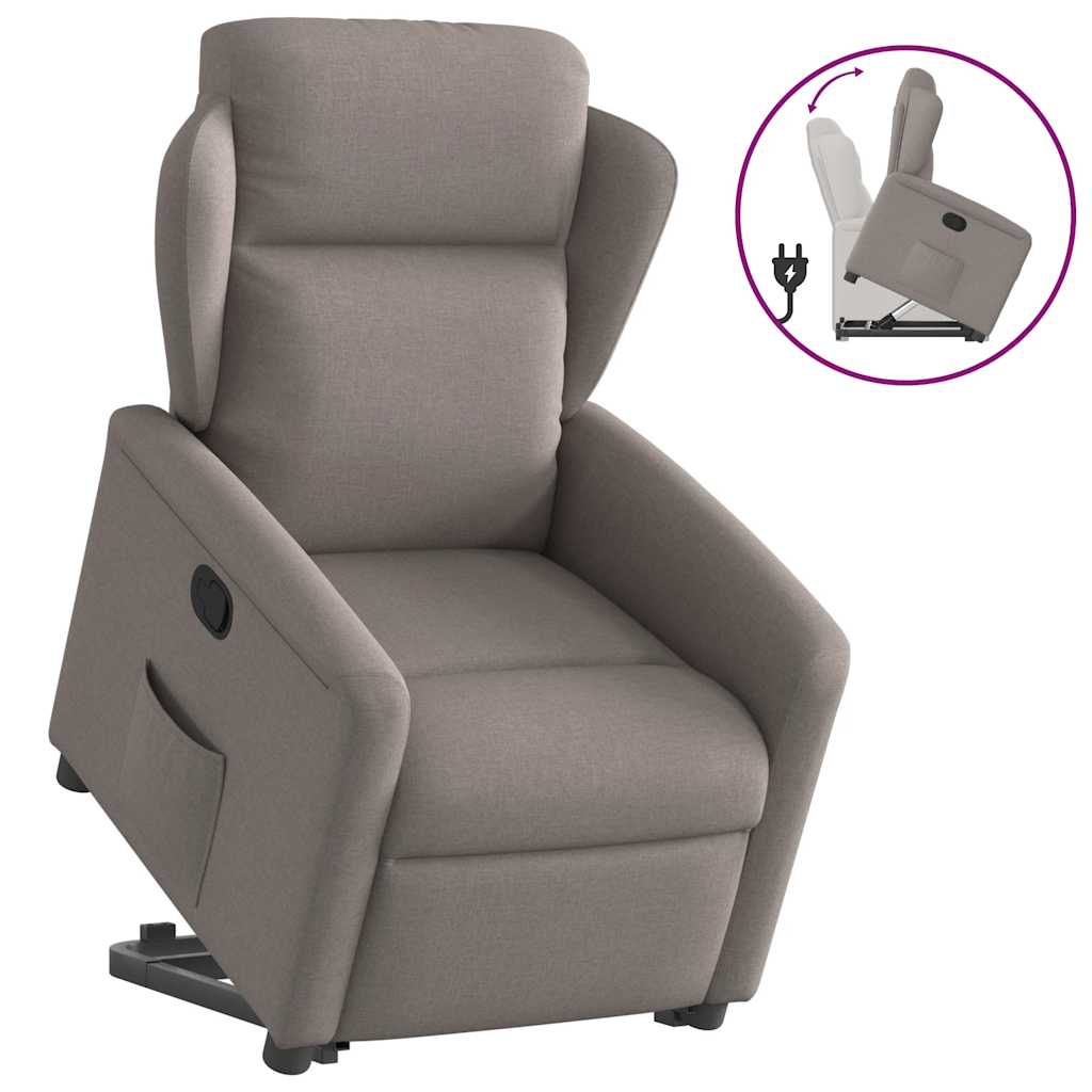 JUNG Vida Relaxsessel mit Aufstehhilfe Taupe Stoff