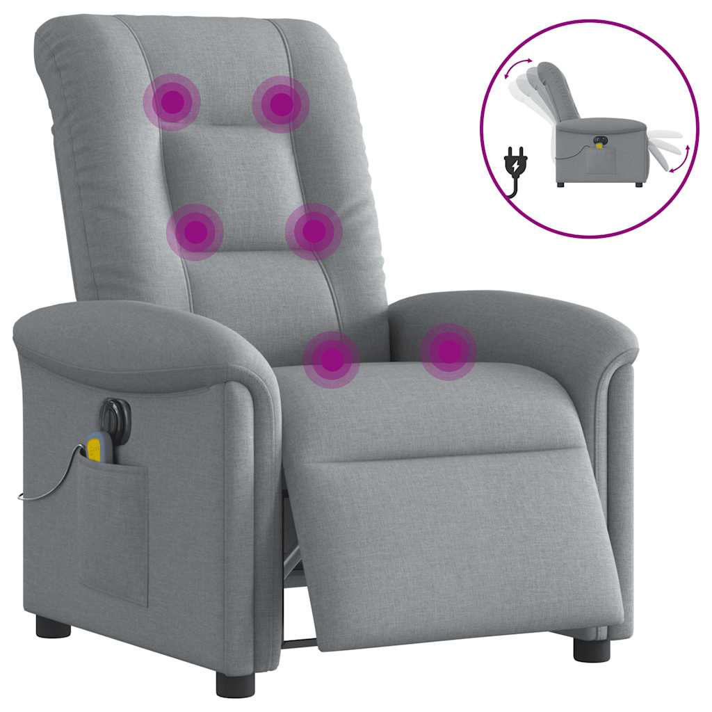 JUNG Vida Massagesessel Elektrisch Hellgrau Stoff