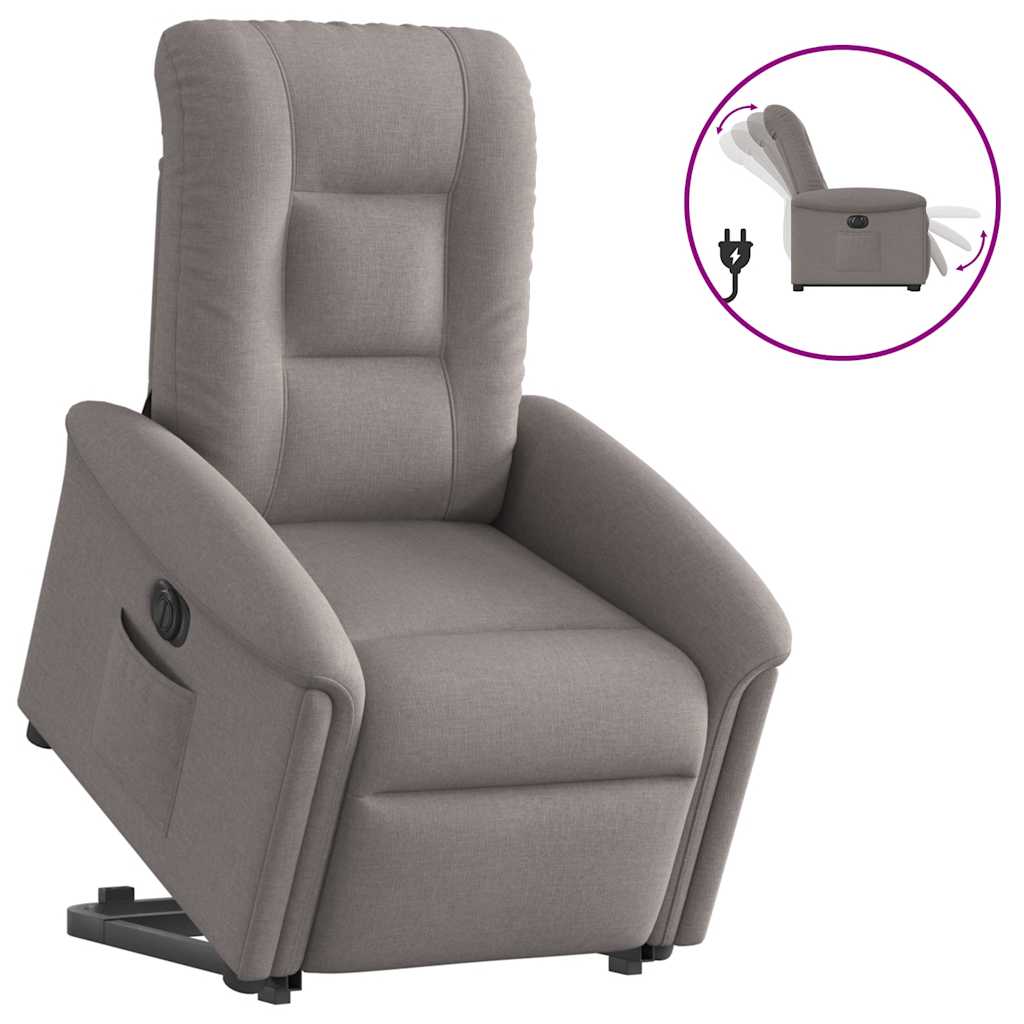 JUNG Vida Relaxsessel mit Aufstehhilfe Elektrisch Taupe Stoff