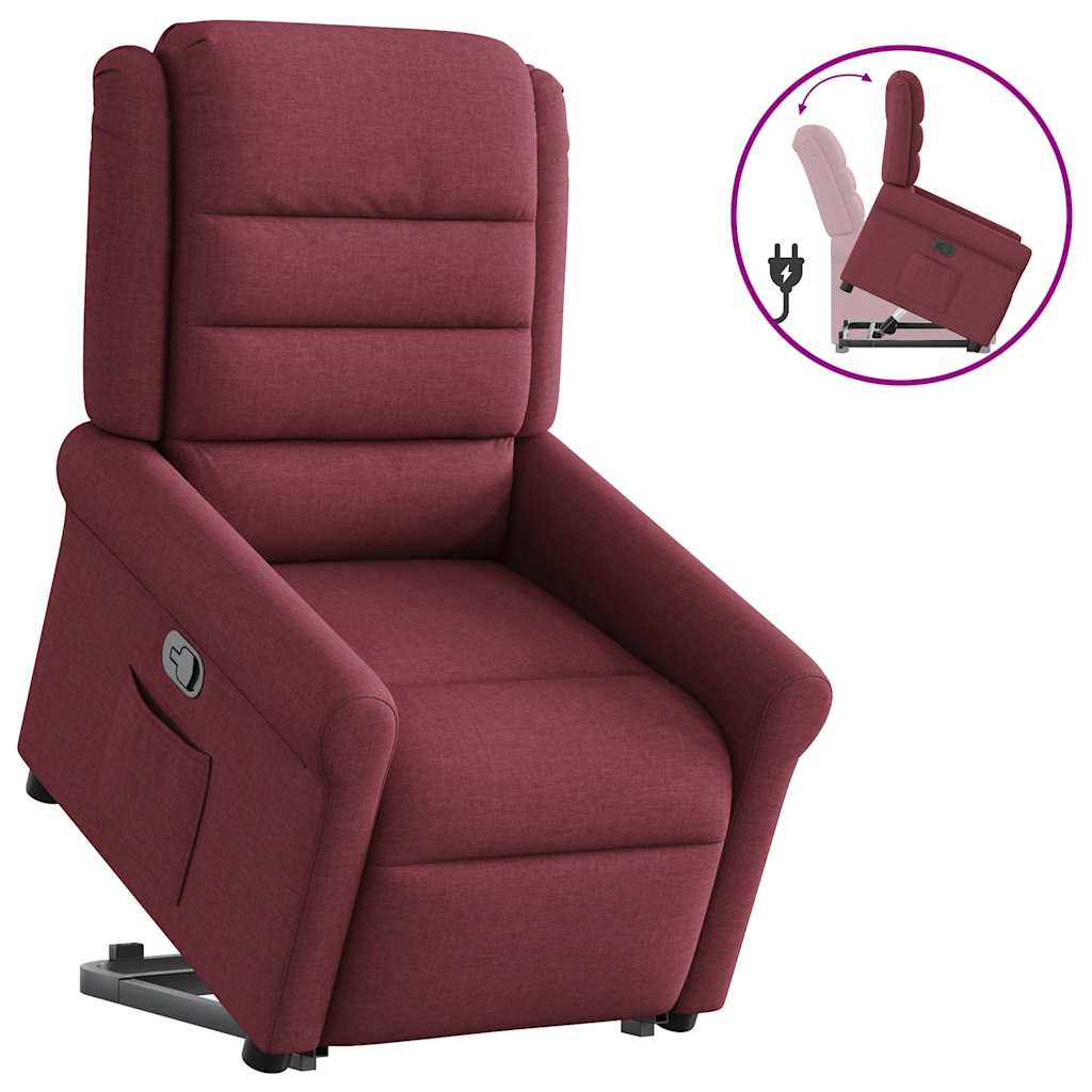 JUNG Vida Relaxsessel mit Aufstehhilfe Weinrot Stoff