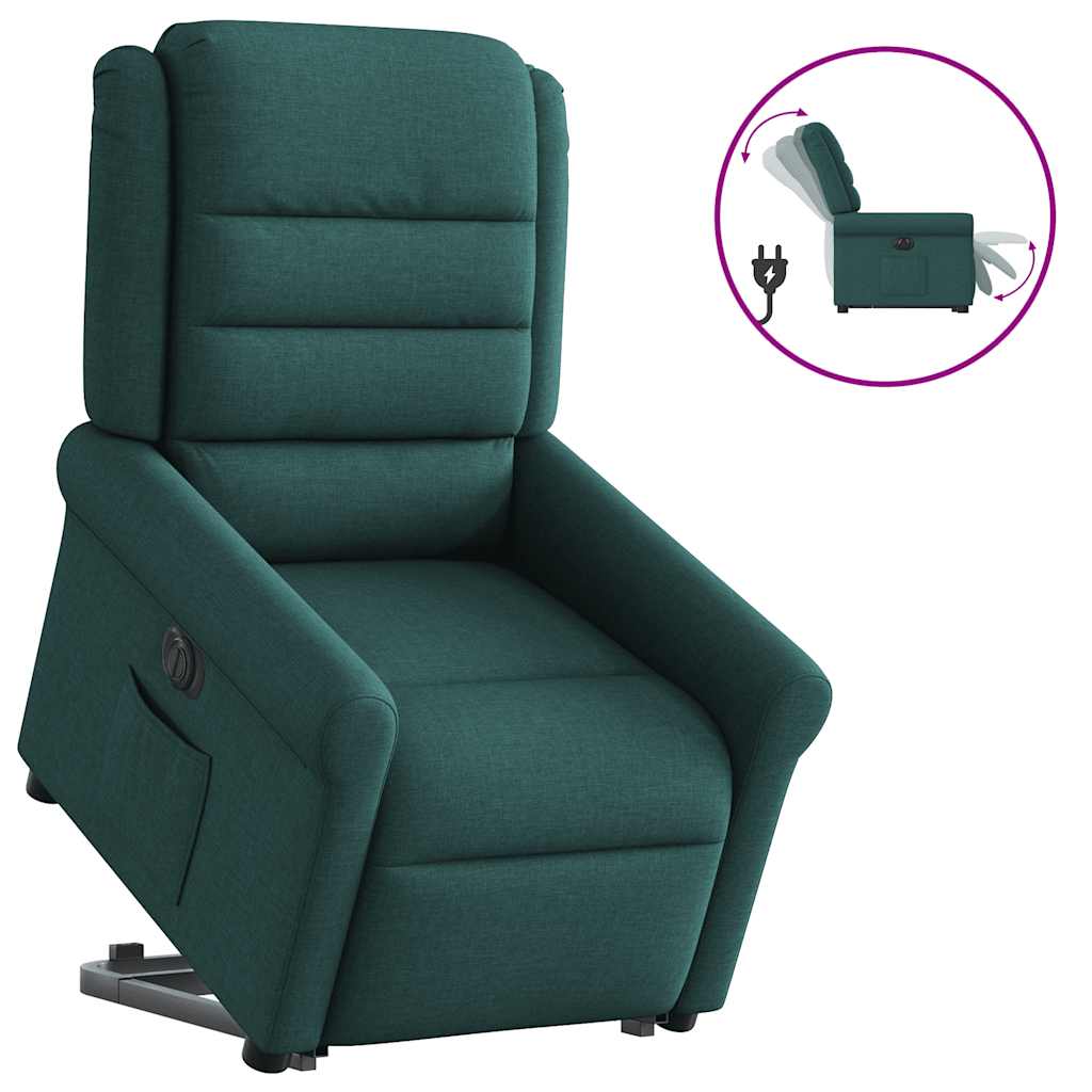 JUNG Vida Relaxsessel mit Aufstehhilfe Elektrisch Dunkelgrün Stoff