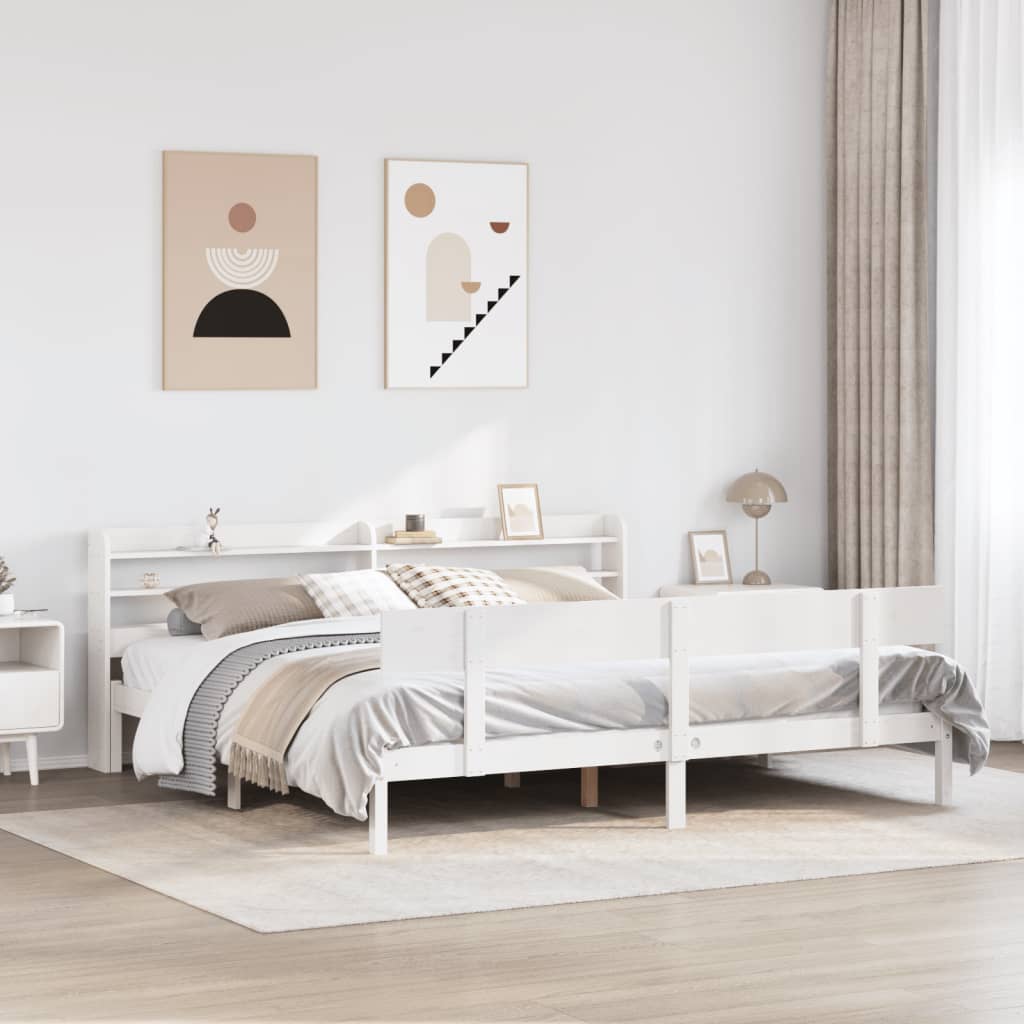 JUNG Vida Massivholzbett ohne Matratze Weiß 180x200 cm Kiefernholz