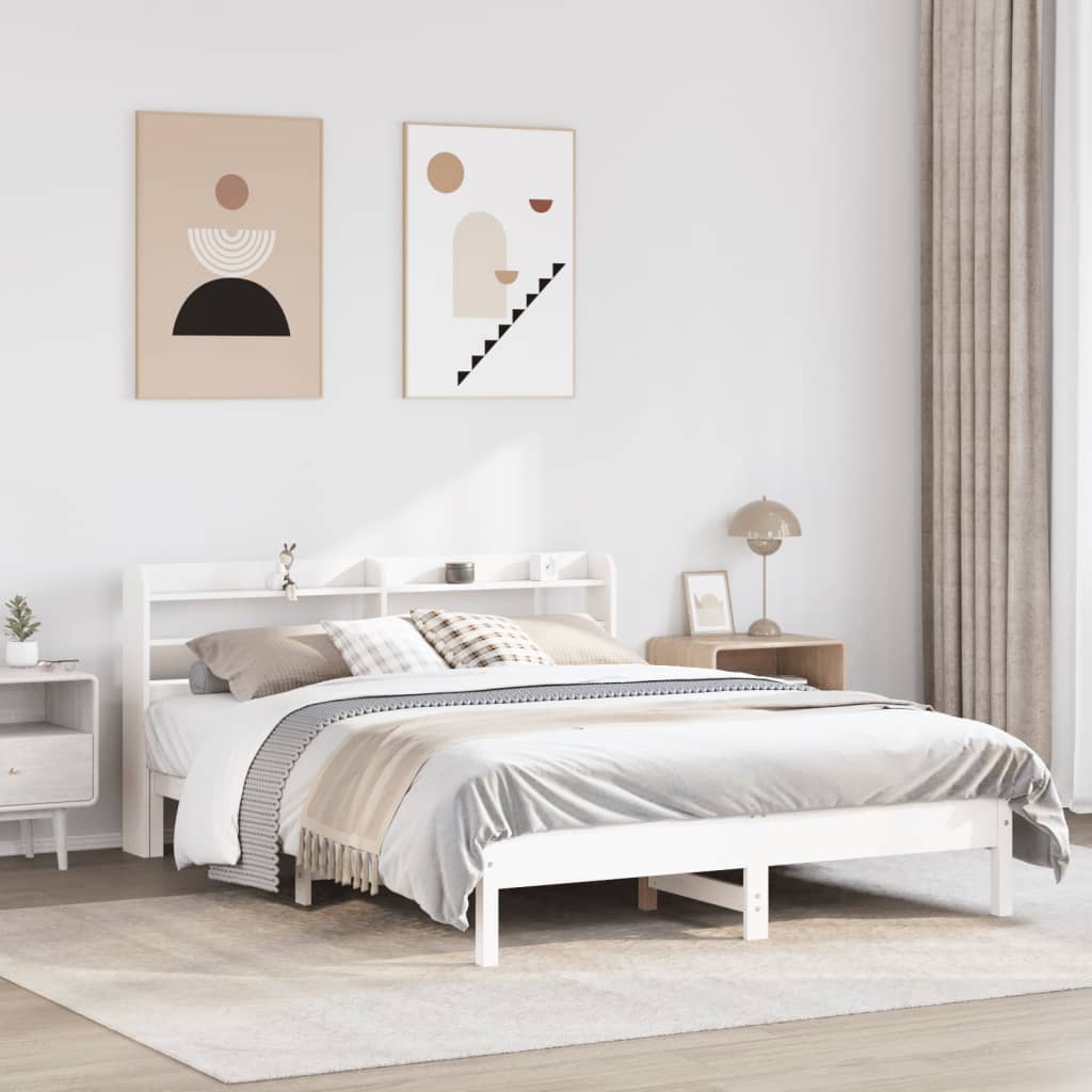 JUNG Vida Massivholzbett ohne Matratze Weiß 160x200 Kiefernholz