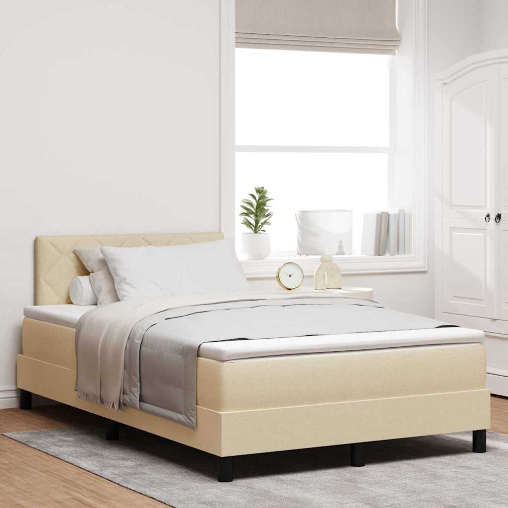 JUNG Vida Boxspringbett mit Matratze Creme 120 x 200 cm Stoff